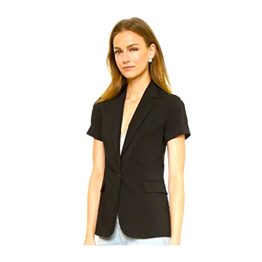 NWOT Theory Seasons Aren Short Sleeve Blazer in Deep Sea Blue